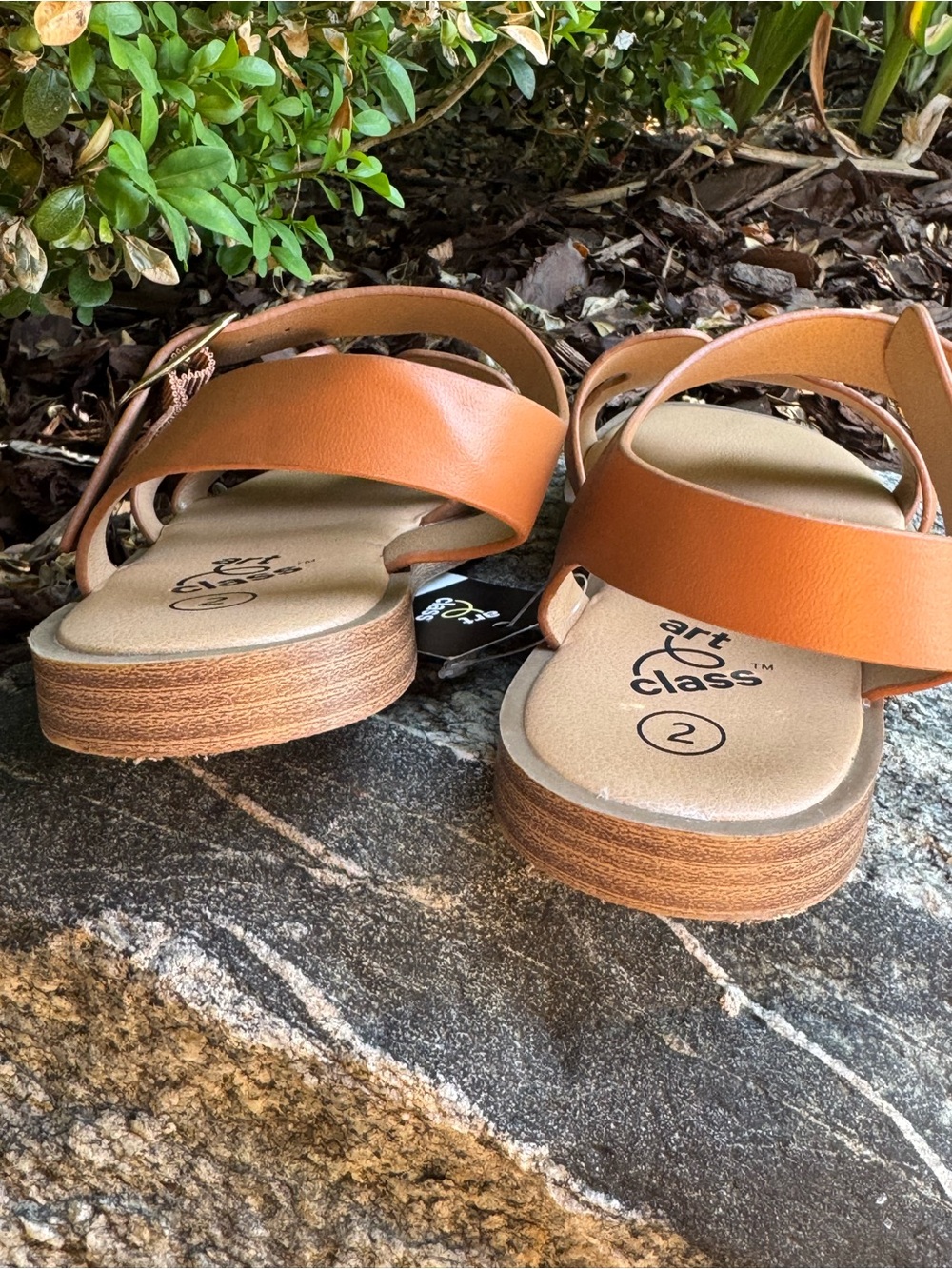 Classic Tan Kids Sandals with Buckle Strap Sz 2 NWT - Picture 3 of 6